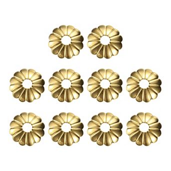 10 pc 0.91''Drum Plum Cabinet Knob Backplate, Brass Backplate Washers Gasket