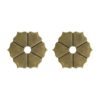 2 pc 1.38''Cabinet Knob Backplate, Brass Backplate Washers Gasket