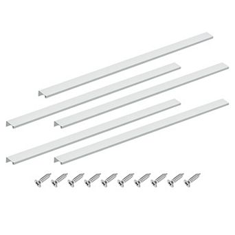 5 pc 23.62''Aluminum Alloy Cabinet Finger Pulls, Edge Back Mount Hidden Handles for Cabinets