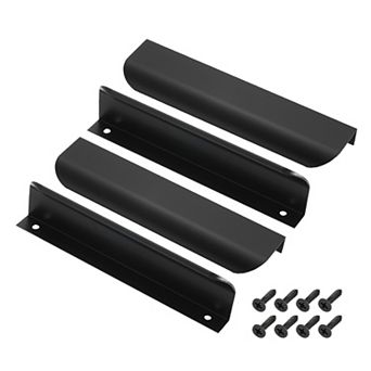 4 pc 5.91"Aluminum Alloy Finger Pulls for Cabinets, Hidden Back Mount Flat Edge Handles