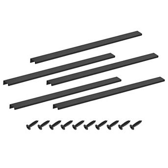 5 pc 19.69''Aluminum Alloy Cabinet Finger Pulls, Edge Back Mount Hidden Handles for Cabinets Black