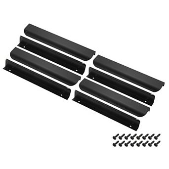 8 pc 7.87"Aluminum Alloy Finger Pulls for Cabinets, Hidden Back Mount Flat Edge Handles
