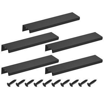 5 pc 5.91''Aluminum Alloy Cabinet Finger Pulls, Edge Back Mount Hidden Handles for Cabinets