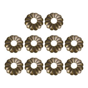 10 pc 0.79''Drum Plum Cabinet Knob Backplate, Brass Backplate Washers Gasket Vintage Brass