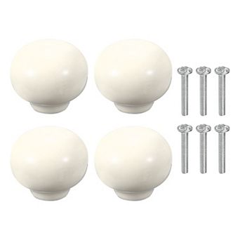 Ceramic Cabinet Knobs, Round Drawer Knob Dresser Pulls with Mounting Screws Furniture Handles