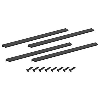 4 pc 19.69'Aluminum Alloy Cabinet Finger Pulls, Edge Back Mount Hidden Handles for Cabinets Black