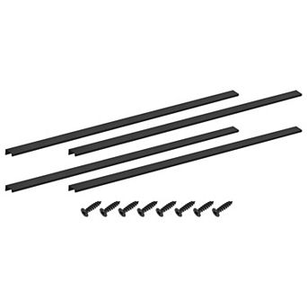 4 pc 31.5'Aluminum Alloy Cabinet Finger Pulls, Edge Back Mount Hidden Handles for Cabinets Black