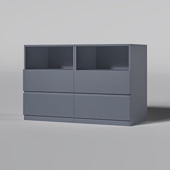 19.7"W Nightstand with Storage, Wooden Bedside Table Modern Living Room End Table, Pack of Two
