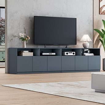 94.5" Modern TV Stand for 75/85/95/100 inch TV, Wooden Media Console with 4 Cabinet for Living Room