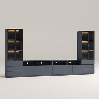 Modern 141.7'' Entertainment Center with TV Stand Display Cabinet for 75/85/90 inch TV with Storage