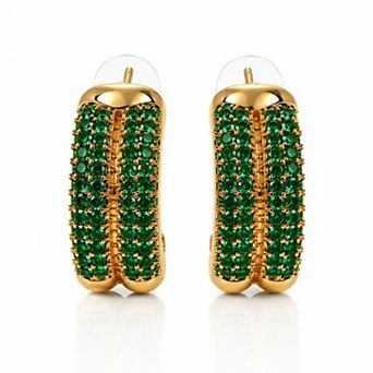 Jewels by Sunaina Kiana Clip-On Earrings Brass with Cubic Zirconia 14K Gold Plated