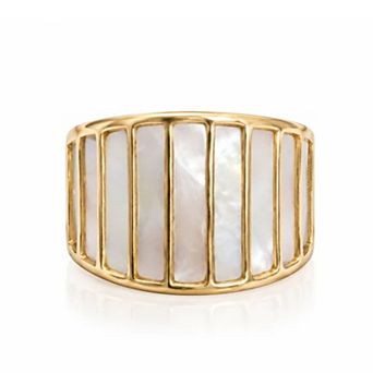 Jewels by Sunaina Giselle Ring for Women, Gold 18K Gold Plated Stainless Steel with Shell Stone