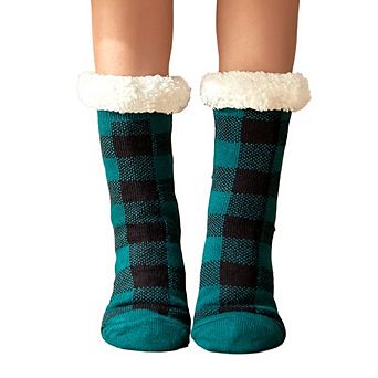 Womens Slipper Socks, Fuzzy Cabin Winter Thick Grips Socks