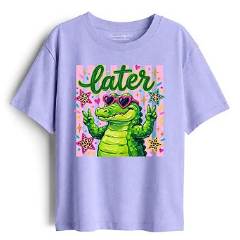 Later Alligator Kids T-Shirt, Funny Coquette Animal Tee for Youth Girls