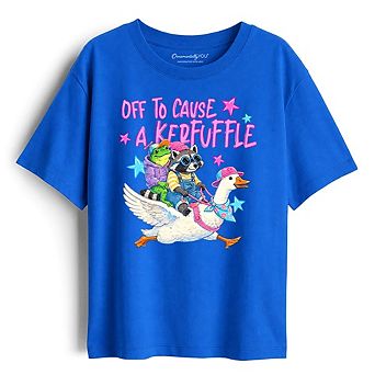 Off To Cause A Kerfuffle Kids T-Shirt, Funny Animal Youth Tee