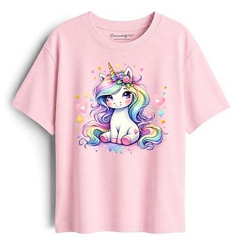 Rainbow Unicorn Kids T-Shirt, Cute Animal Tee for Youth Girls