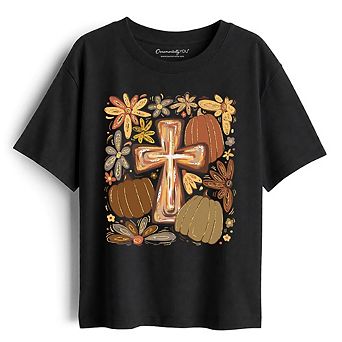 Kids Fall Blessings T-Shirt, Autumn Christian Faith Tee for Youth