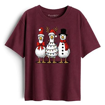 Kids Vintage Christmas Silly Goose T-Shirt, Snowman Spoof Winter Youth Tee