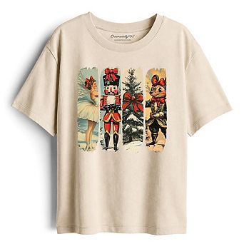 Kids Ballet and Nutcracker Christmas T-Shirt, Coquette Bow and Mouse Youth Vintage Holiday Tee