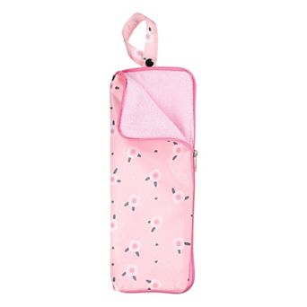 13.39' x 4.92''Umbrella Bag, Floral Pattern Water-Absorbent Cover, Portable Storage Case Pink