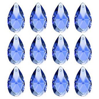 12 pc K9 Crystal Pendants Teardrop Beads, Chandelier Prisms Parts Hanging