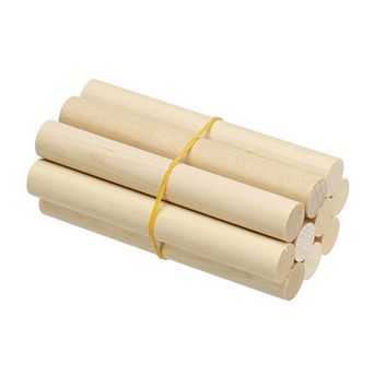 10 pc Wooden Dowel Rod, Wood Dowels Unfinished Round Wood Sticks Hardwood Sticks for Craft Projects