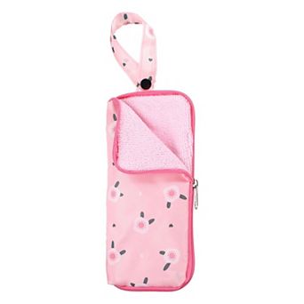 8.66' x 3.94''Umbrella Bag, Floral Pattern Water-Absorbent Cover, Portable Storage Case Pink