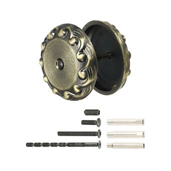 Door Hole Cover Plate, Zinc Alloy Vintage Round Deadbolt Knob Hole Repair Cover for Hole Filling