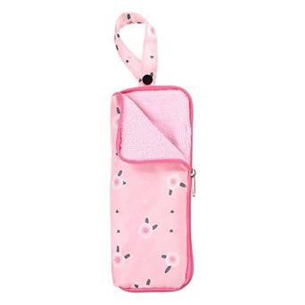 9.84' x 3.94''Umbrella Bag, Floral Pattern Water-Absorbent Cover, Portable Storage Case Pink