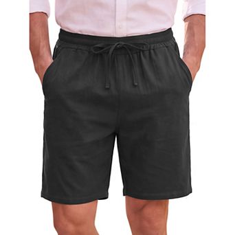 Men's Linen Shorts Drawstring Lightweight Summer Beach