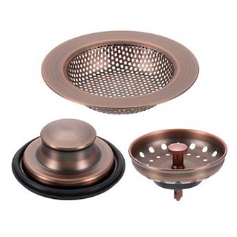 1 Set Stainless Steel Kitchen Sink Drain Strainer, Anti-Clogging Stopper Basket with Handle