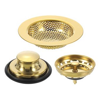 1 Set Stainless Steel Kitchen Sink Drain Strainer, Anti-Clogging Stopper Basket with Handle