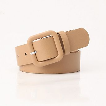 Women's Leather Belts for Jeans Dresses Fashion Gold Buckle Belt