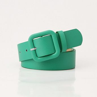 Women's Leather Belts for Jeans Dresses Fashion Gold Buckle Belt