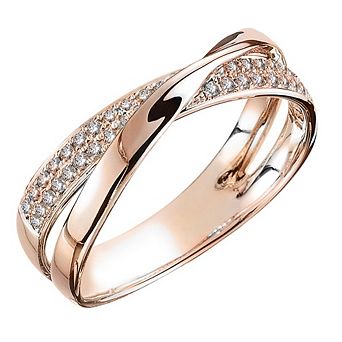 Cross Over Infinity Band Ring Paved Cubic Zirconia Women Wedding Band