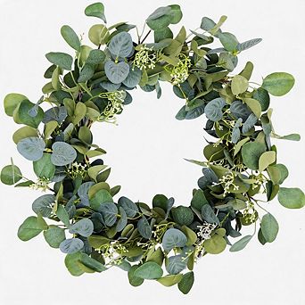 20" Handmade Greenery Wreath All‑Season Front Door Wall Outdoor Decor