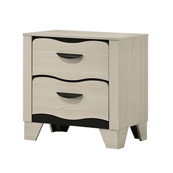 Kings Brand Furniture Brielle 2-Drawer Nightstand, Engineered Wood and Contemporary Design