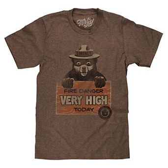 Tee Luv Smokey Bear "Fire Danger Very High Today" Licensed T-Shirt