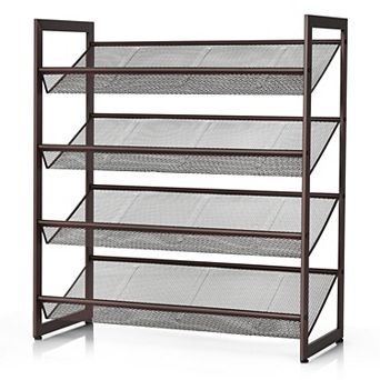 Costway 4 tier Shoe Rack Adjustable to Flat Slant Shoe Organizer Holder Stand