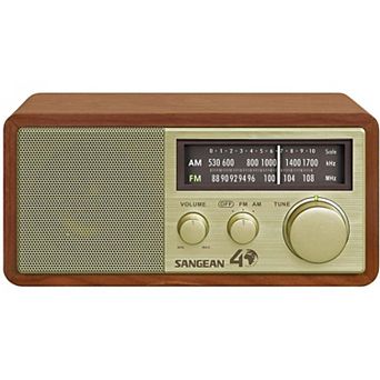Sangean WR‑11 Wood Cabinet AM/FM Tabletop Analog Radio