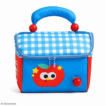 Kids Cartoon Lunch Bag with Padded Handle and Zipper Closure
