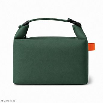 Insulated Roll Top Lunch Bag with Buckle Handle and Leak-Resistant Lining