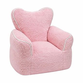 GOODSILO Heart-Shaped Kids Cozy Lounger Bean Bag Chair for Children
