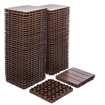 WOW PIONEER 68-Pack Interlocking Deck Tiles 61.6 Sq Ft Waterproof Indoor Outdoor Flooring