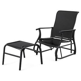 WOW PIONEER High Back Two-Piece Outdoor Glider Chair Set