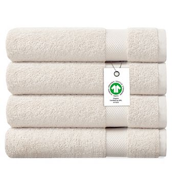 Delara Organic Cotton Luxuriously Plush Bath Towel Pack of 4 GOTS and OEKO-TEX Certified 650 GSM