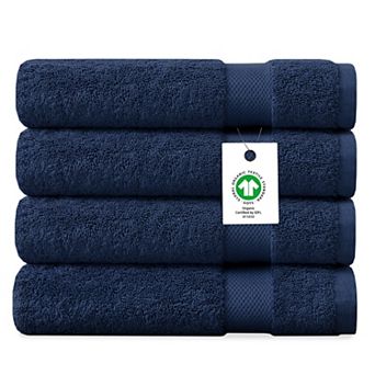 Delara Organic Cotton Luxuriously Plush Bath Towel Pack of 4 GOTS and OEKO-TEX Certified 650 GSM