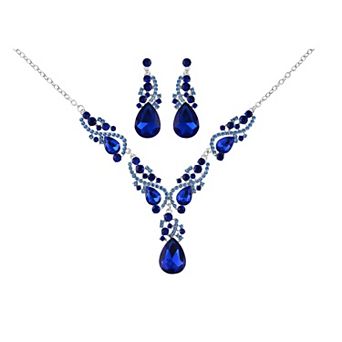 Elegant Crystal Bridal Necklace Earrings Set Rhinestone Wedding Party Costume Jewelry