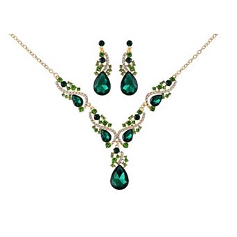 Elegant Crystal Bridal Necklace Earrings Set Rhinestone Wedding Party Costume Jewelry