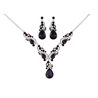 Elegant Crystal Bridal Necklace Earrings Set Rhinestone Wedding Party Costume Jewelry